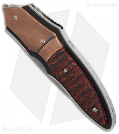 Corrie Schoeman X-Plain Flipper Knife Red Stabilized Pod (2.75" Hamon)