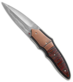 Corrie Schoeman X-Plain Flipper Knife Red Stabilized Pod (2.75" Hamon)