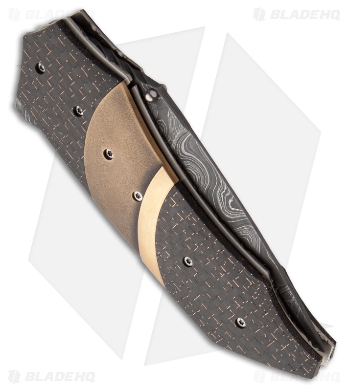 Corrie Schoeman Impact Flipper Folder Knife Bronze/LSCF (3" Damascus)
