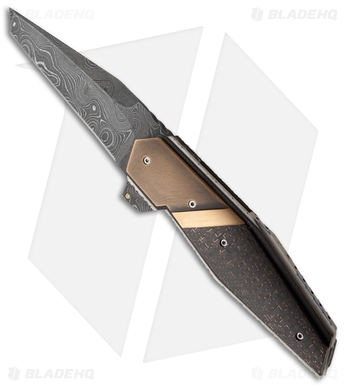 Corrie Schoeman N Able Folder Knife Bronze/LSCF (3.25" Damascus)