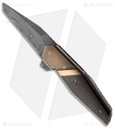 Corrie Schoeman N Able Folder Knife Bronze/LSCF (3.25" Damascus)