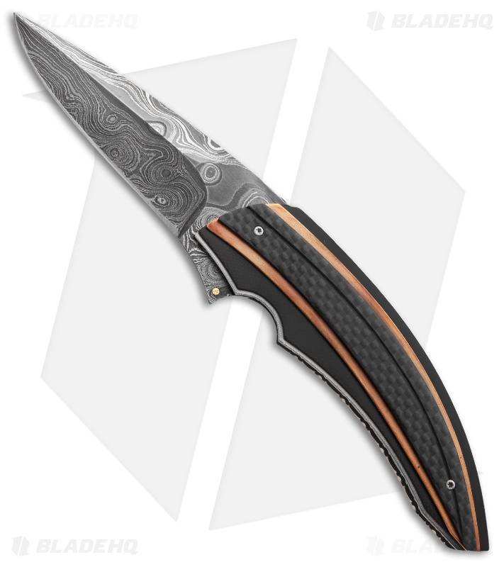 Corrie Schoeman Panerai Flipper Knife Carbon Fiber/Cu (3.25" Damascus)