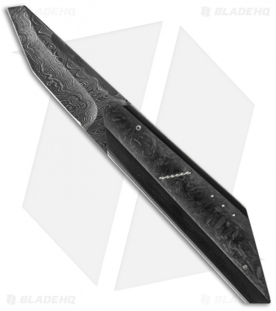 Corrie Schoeman T-Mate Flipper Knife Marbled Carbon Fiber (2.875" Damascus)