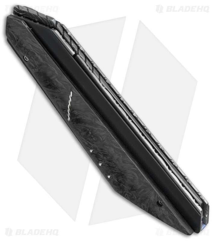 Corrie Schoeman T-Mate Flipper Knife Marbled Carbon Fiber (2.875" Damascus)
