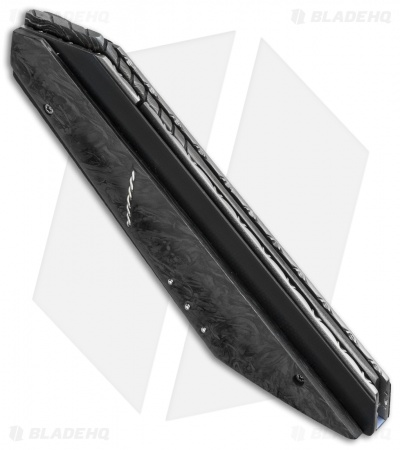 Corrie Schoeman T-Mate Flipper Knife Marbled Carbon Fiber (2.875" Damascus)