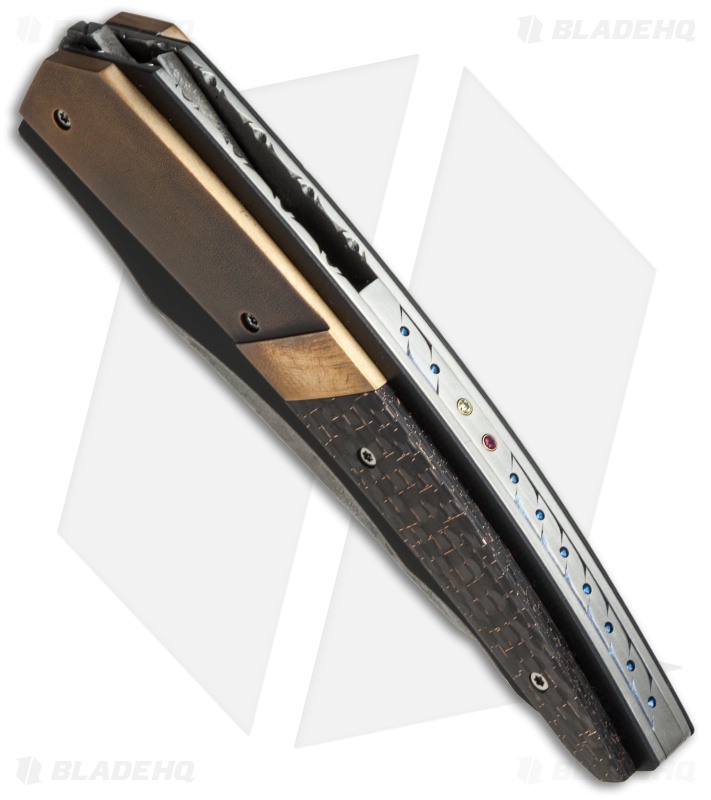 Corrie Schoeman D-TER Flipper Knife LSCF/Bronze (3.25" Hamon)
