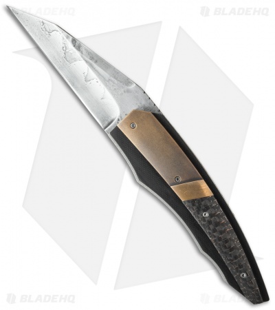 Corrie Schoeman D-TER Flipper Knife LSCF/Bronze (3.25" Hamon)