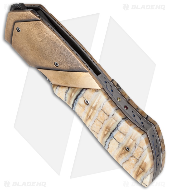Corrie Schoeman D Vour Flipper Knife Mammoth/Bronze (3.25" Damascus)