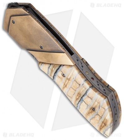 Corrie Schoeman D Vour Flipper Knife Mammoth/Bronze (3.25" Damascus)
