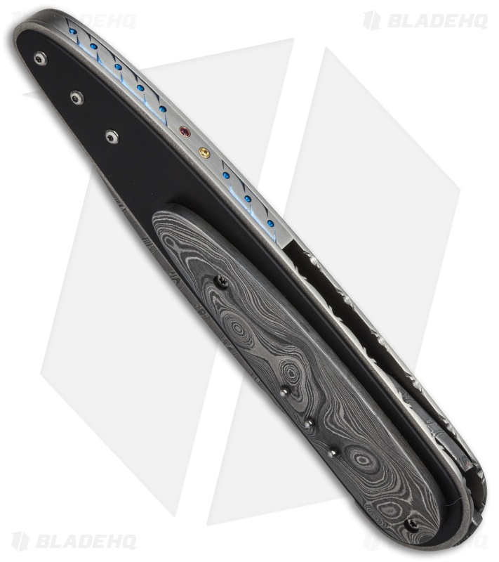 Corrie Schoeman Large Raindrop Liner Lock Knife Damascus/G-10 (3.5" Damascus)