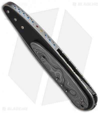 Corrie Schoeman Large Raindrop Liner Lock Knife Damascus/G-10 (3.5" Damascus)