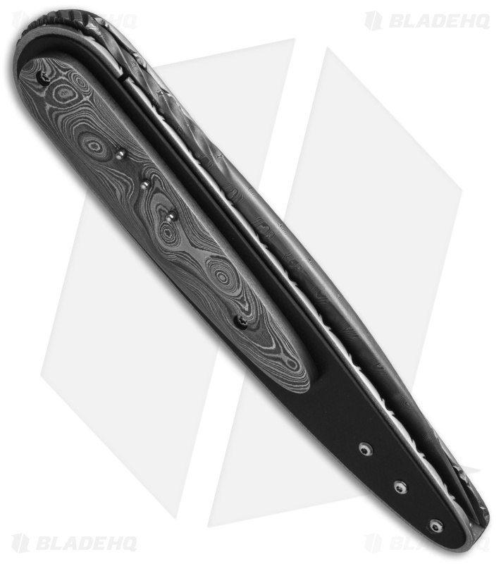 Corrie Schoeman Large Raindrop Liner Lock Knife Damascus/G-10 (3.5" Damascus)