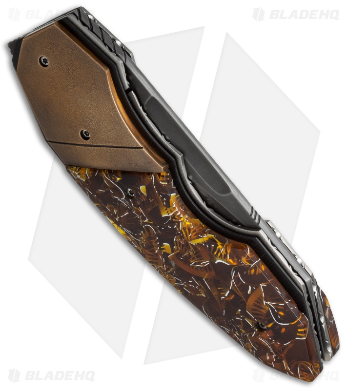 Corrie Schoeman X-Pert Flipper Knife Bronze/Synthetic Resin (2.9" Hamon)