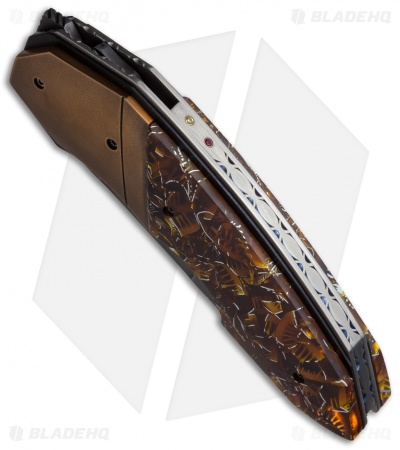 Corrie Schoeman X-Pert Flipper Knife Bronze/Synthetic Resin (2.9" Hamon)