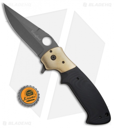 Custom Crawford Copperhead Kasper Flipper Knife Copper/G-10 (3.875" Black)