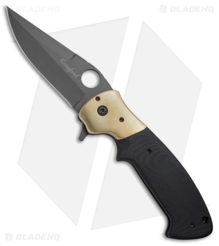 Custom Crawford Copperhead Kasper Flipper Knife Copper/G-10 (3.875" Black)