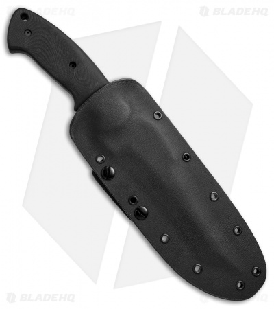 Crawford Custom Kasper Tanto Fighter Fixed Blade Knife Black Micarta (6" Black)