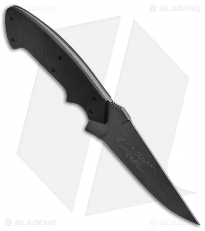 Crawford Custom Kasper Scorpion Fixed Blade Knife Black G-10 (4.5" Black DLC)
