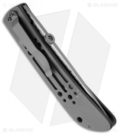 Crawford Custom Combat Tanto Folder Titanium Knife (4" Satin Plain)