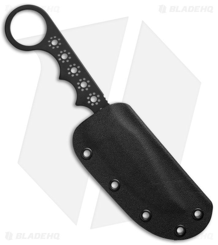 Crawford Custom Trapper Fixed Blade Neck Knife (2.75" Black)