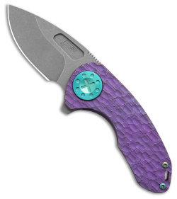 Curtiss Custom F3 Compact Drop Point Knife FJ Milled Ti/Purple (2.5" BB) 