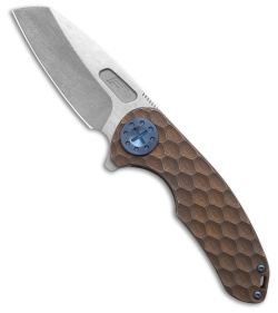 Curtiss Custom F3 Medium Sheepsfoot Knife PM Milled Ti Bronze (3.2" BB/SW)