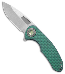 Curtiss Custom F3 Medium Drop Point Knife SPM Milled Green/Blue Ti (3.15" SW) 