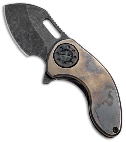 Curtiss Custom Knives Nano Flipper Antique Bronzed Titanium (2" Acid Stonewash)