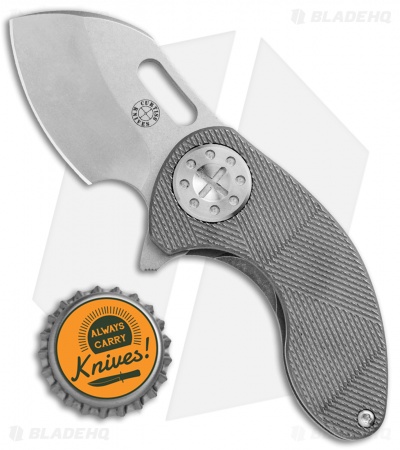 Curtiss Custom Knives Nano Flipper Knife Diamond Titanium (2" Stonewash)