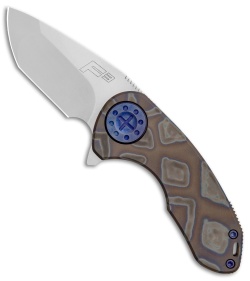 Curtiss Custom F3 Compact Frame Lock Heat Ano Ti w/ Blue Ano Hardware (2.5" SW)