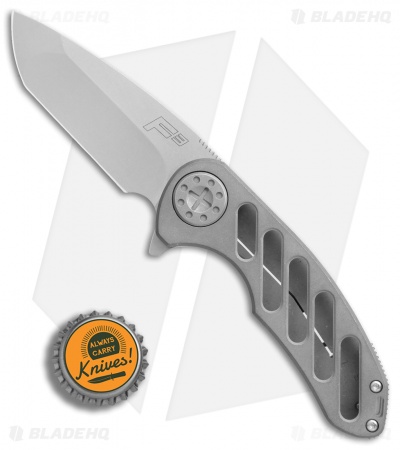 Curtiss Custom Knives F3 Medium Flipper Knife OvalTac Ti (3.1" Stonewash)