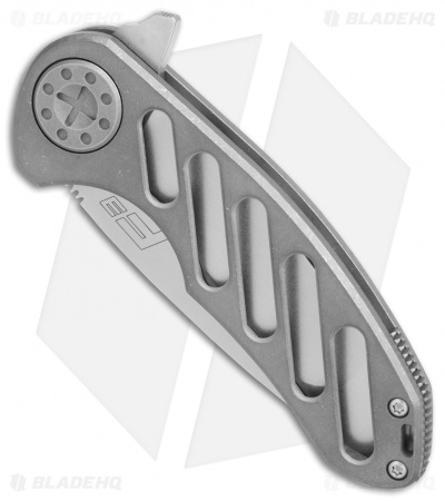 Curtiss Custom Knives F3 Medium Flipper Knife OvalTac Ti (3.1" Stonewash)