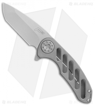 Curtiss Custom Knives F3 Medium Flipper Knife OvalTac Ti (3.1" Stonewash)