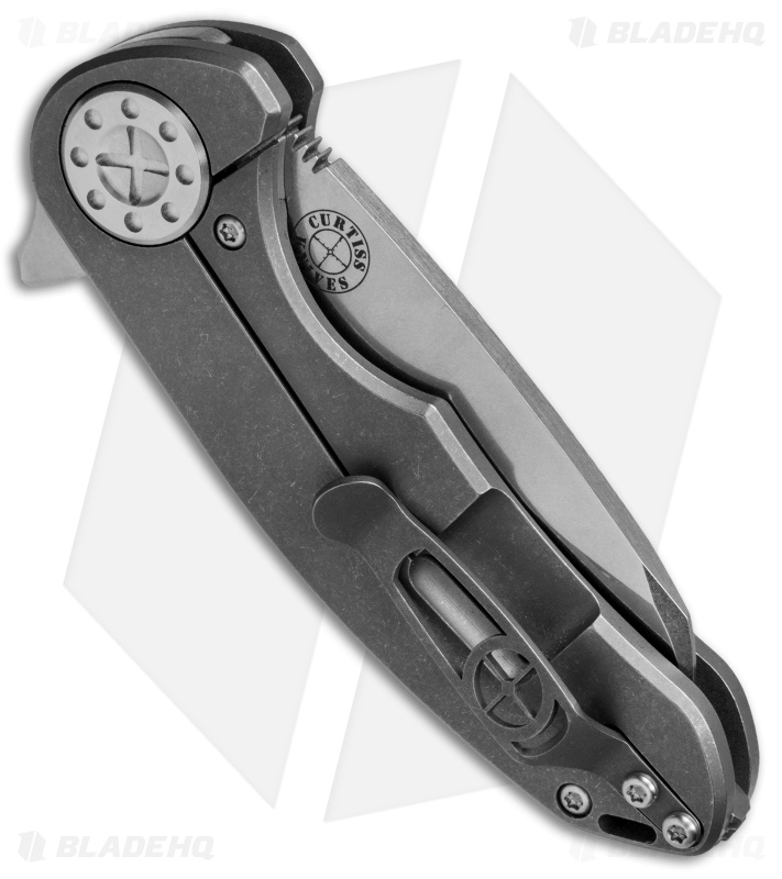 Curtiss Custom Knives F3 Medium Wharncliffe Knife OvalTac Ti (3.125" Stonewash)