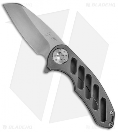 Curtiss Custom Knives F3 Medium Wharncliffe Knife OvalTac Ti (3.125" Stonewash)