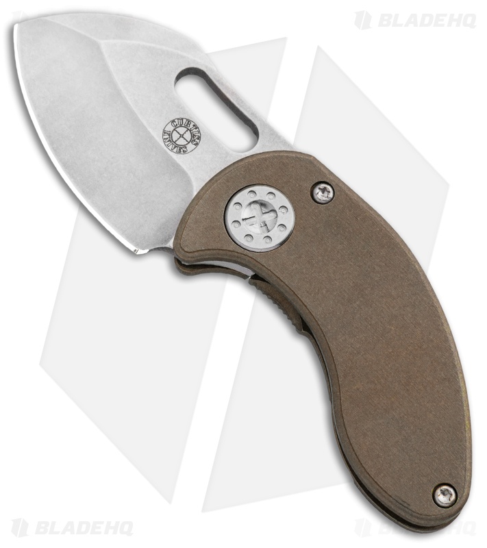 Curtiss Custom Knives Nano Frame Lock Folder Knife Bronze Titanium (1.875" SW)