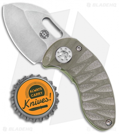 Curtiss Custom Nano Green Frame Lock Folder Knife Ti w/ OD Green G