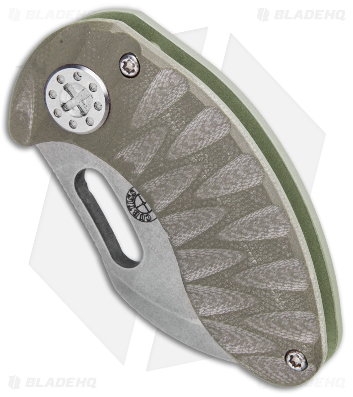 Curtiss Custom Nano Green Frame Lock Folder Knife Ti w/ OD Green G