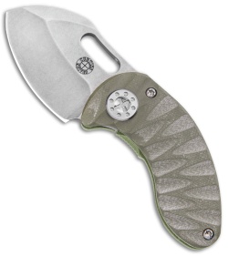 Curtiss Custom Nano Green Frame Lock Folder Knife Ti w/ OD Green G
