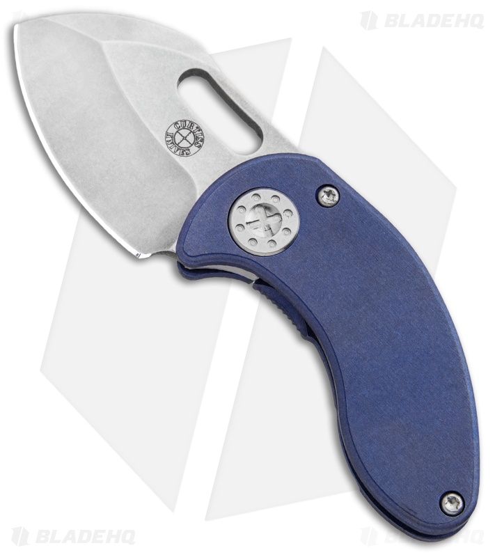 Curtiss Custom Knives Nano Framelock Folder Knife Purple Titanium (1.875" SW)