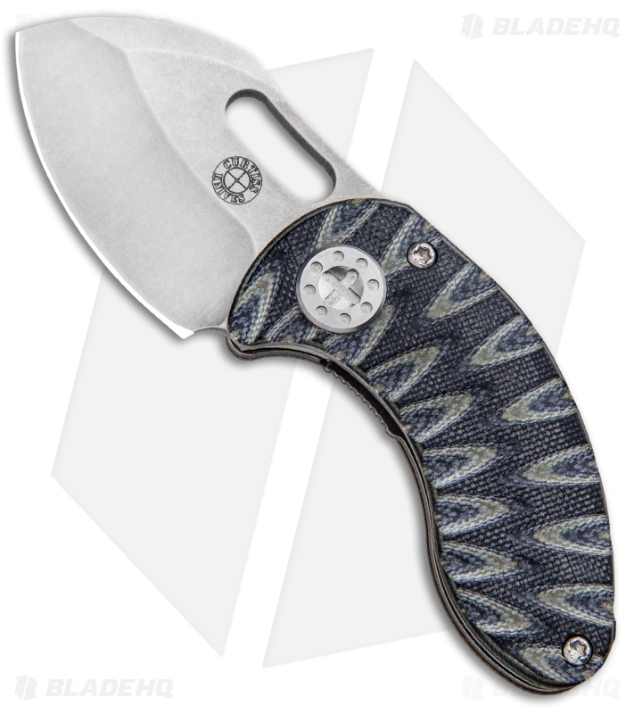 Curtiss Custom Knives Nano Liner Lock Folder Knife Ti Black/Gray G10 (1.875" SW)