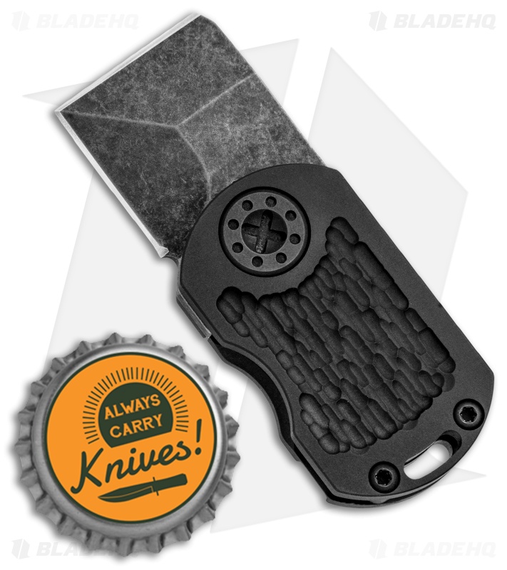 Curtiss Custom ODT Frame Lock Knife Jigged Black Titanium (1" Black Stonewash)