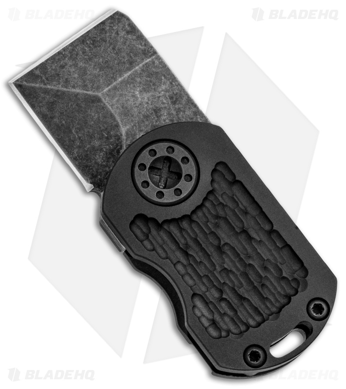Curtiss Custom ODT Frame Lock Knife Jigged Black Titanium (1" Black Stonewash)