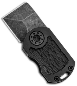 Curtiss Custom ODT Frame Lock Knife Jigged Black Titanium (1" Black Stonewash)