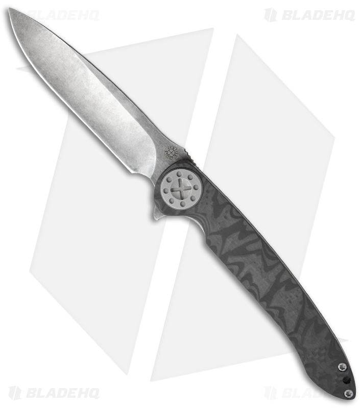 Curtiss Custom Knives Liner Lock Knife Carbon Fiber (4" Acid Wash)