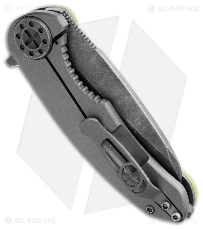 Curtiss Knives F3 Wharncliffe Frame Lock Knife Carved Toxic (3.25