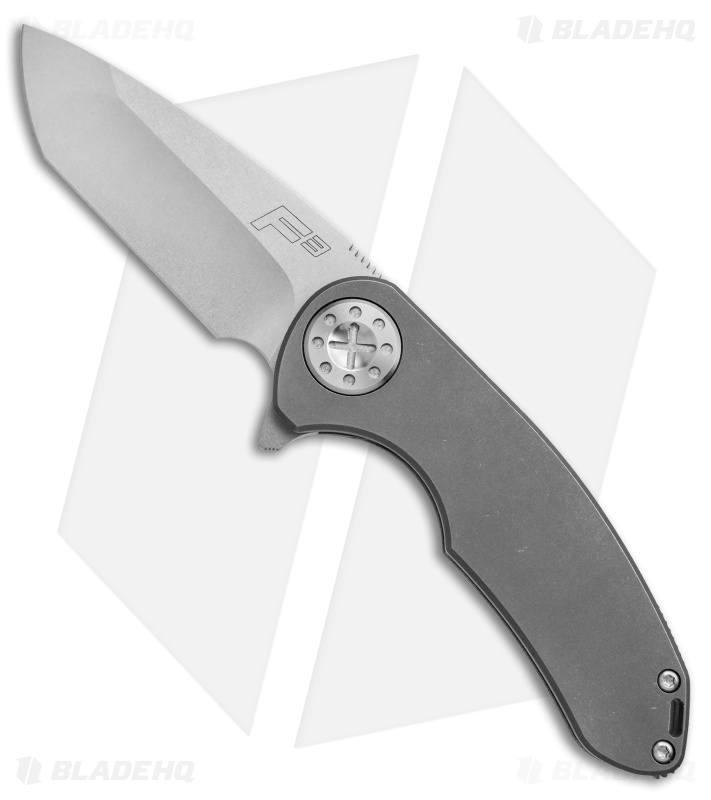 Curtiss Custom F3 Medium Frame Lock Knife Standard Titanium (3.25" Stonewash)