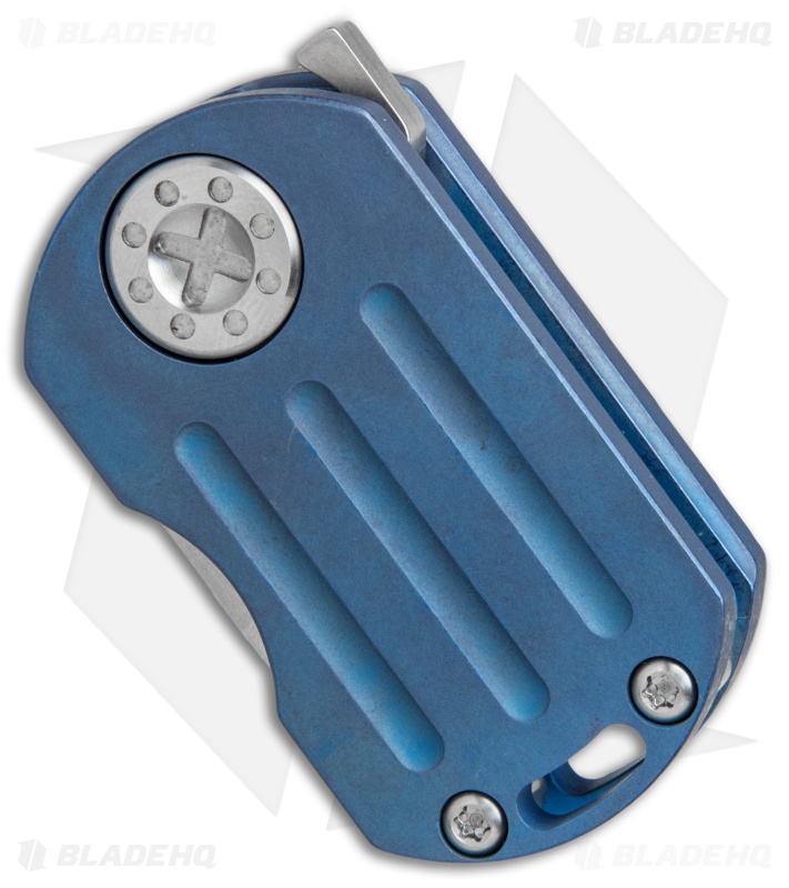 Curtiss Custom Knives ODT Frame Lock Knife Blue Titanium (1" Stonewash)