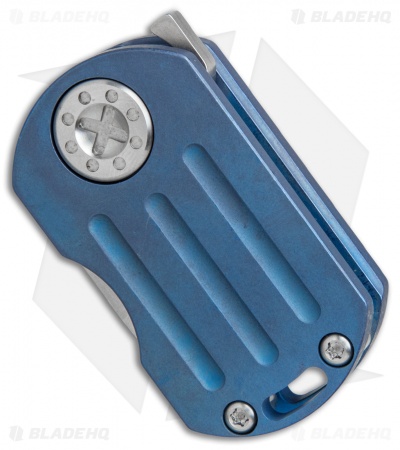 Curtiss Custom Knives ODT Frame Lock Knife Blue Titanium (1" Stonewash)