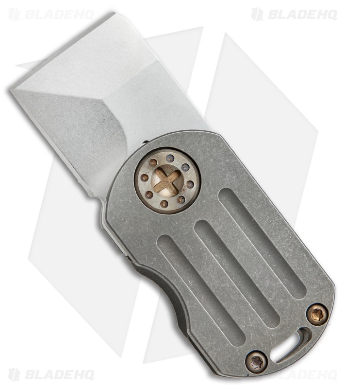 Curtiss Custom ODT Frame Lock Knife Titanium w/ Bronze Hardware (1" Stonewash)